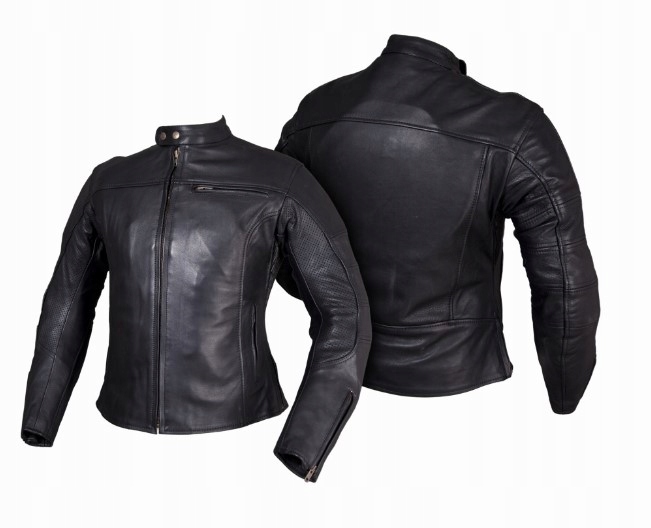DAMSKA KURTKA SKÓRZANA MOTOCYKLOWA PERFORACJE RYPARD KSD018 r XL