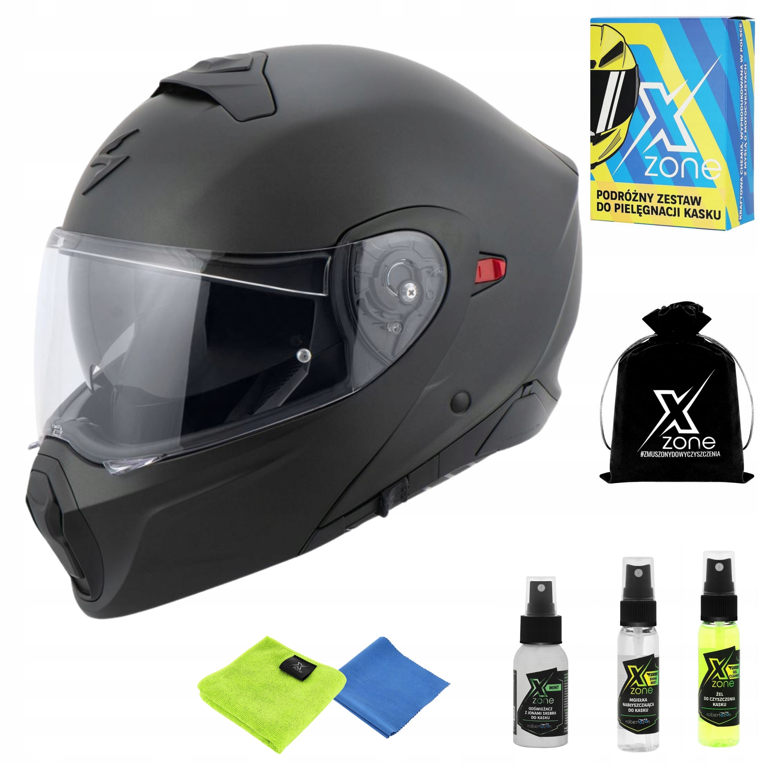 Kask MOTOCYKLOWY MODUŁOWY SCORPION EXO-930 czarny mat r 3XL + GRATIS