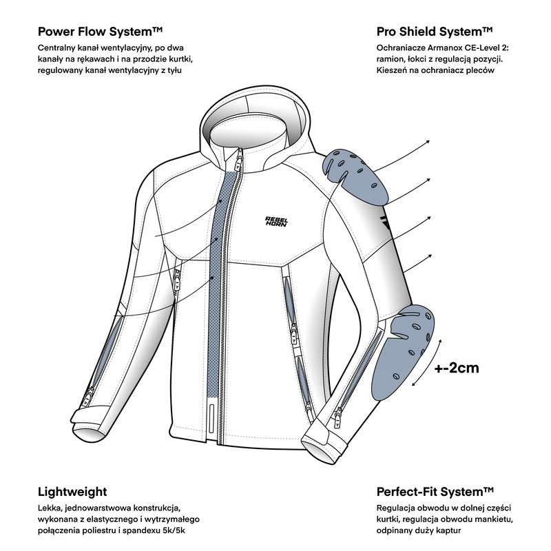 Kurtka motocyklowa tekstylna Rebelhorn Slash r XL - obrazek 4