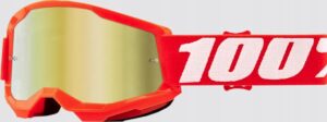 Gogle motocyklowe Youth 100% Strata 2 Orange Mirror Gold