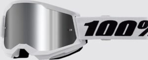 Gogle motocyklowe Youth 100% Strata 2 WHITE SILVER MIRROR
